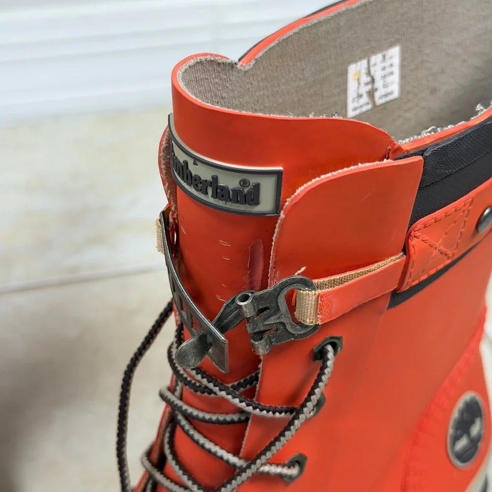 Timberland Rain Boots Womens 9 Orange Smartwool Lined Waterproof 3664R